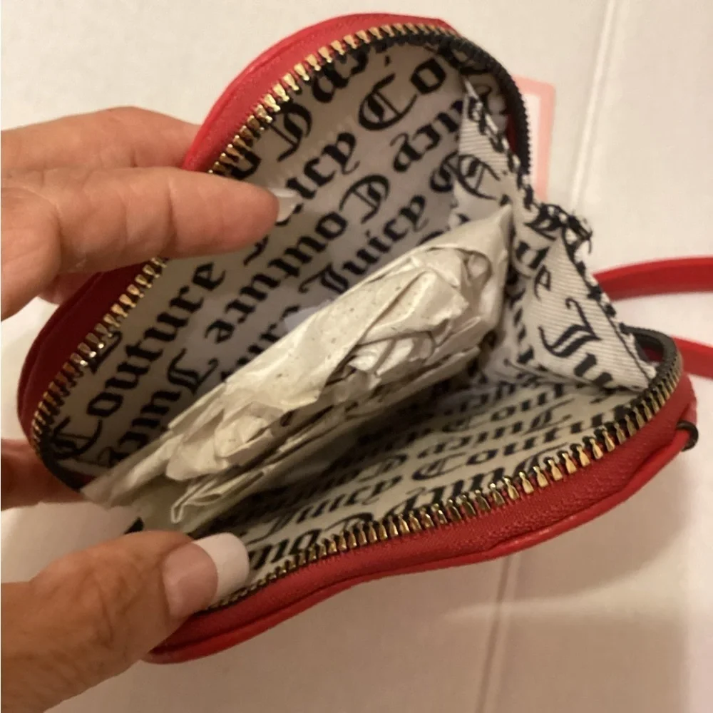 Juicy Couture Red Coin Purse With Gold Logo NWT - Picture 3 of 6